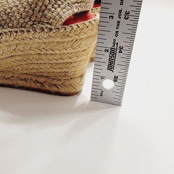 Toni Pons Caldes Red Linen Wedge Sandal Size 8 - Picture 10 of 11